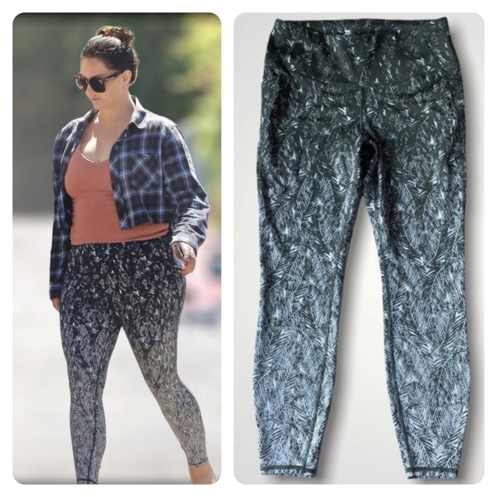 All in motion leggings textured high waist intarsia textured ombre print legging